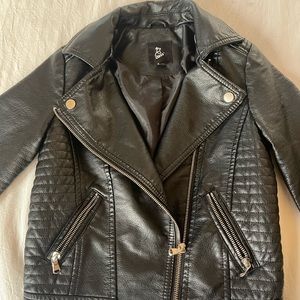 Girls faux black leather jacket. Size 7/8